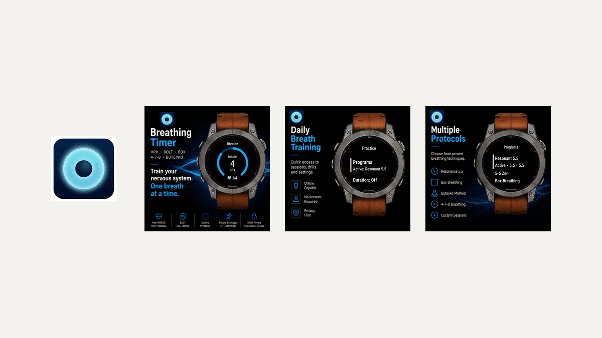 Breathing Timer app for Garmin watches